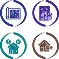 Blueprint and loan Icon vector