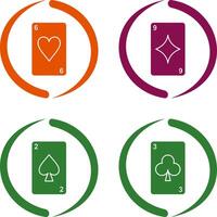heart cards and diamonds card Icon vector