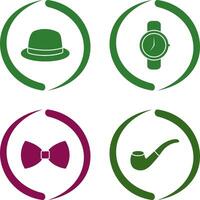 Hat and Watch Icon vector