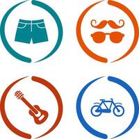 hipster estilo y pantalones cortos icono vector