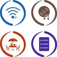 wifi sign and music cd Icon vector