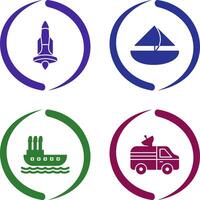 Rocket and Small Yacht Icon vector