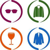 lentes y chaqueta icono vector