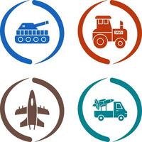 Tank and Tractor Icon vector