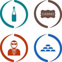 champgane bottle and casino sign Icon vector