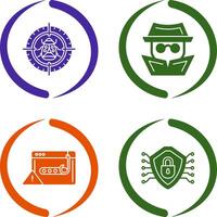 Bug Target and Hacker Icon vector