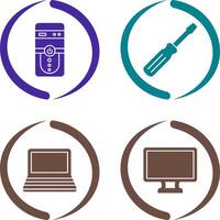 Cpu and Screw driver Icon vector