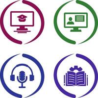 Online Course and distance Icon vector