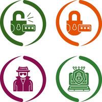 Unlock and Protect Icon vector