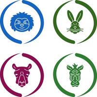 Sloth and Rabbit Icon vector