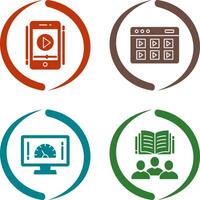 Smartphone and Online Course Icon vector