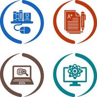 Digital Library and Essay Icon vector