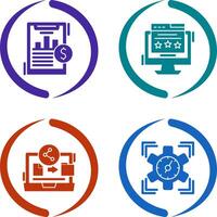 Financial Analytics and Webpage Icon vector