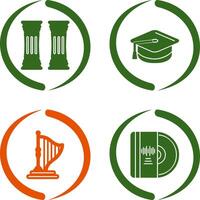 Column and Mortarboard Icon vector