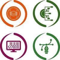 Layers and Flowchart Icon vector