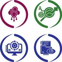 Data Protection and Data Research Icon vector