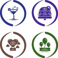 Coktail and Wedding Icon vector