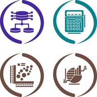 Structured Data and Calculator Icon vector