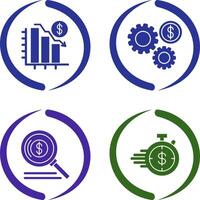 Chart Down and Settings Icon vector