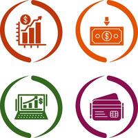 Chart Up and Money Down Icon vector