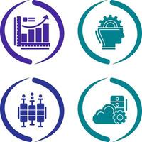 Growth Chart and Machine Learning Icon vector