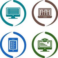 Online Checklist and Online Library Icon vector