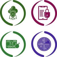 Data Protection and Smart Phone Icon vector