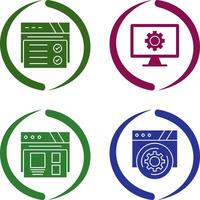 Web Browser and Monitor Screen Icon vector