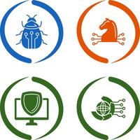 Bug and Trojan Icon vector