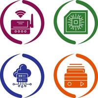 Wifi Router and Chip Icon vector