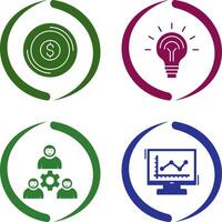 Coin and Idea Icon vector