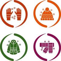 invierno guantes y invierno sombrero icono vector