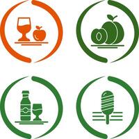 Healthy and Apricot Icon vector