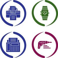 Smartwatch and Printer Icon vector