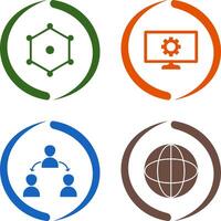nodes and network setting Icon vector