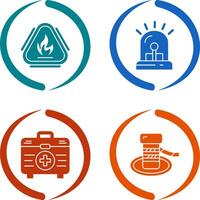 Caution Fire and Siren Icon vector