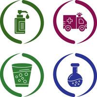 Hand Soap and Ambulance Icon vector