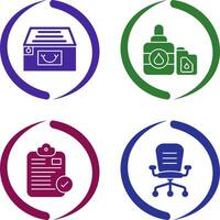 archivo gabinete y tinta cartucho icono vector