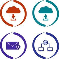 download from cloud upload to cloud Icon vector