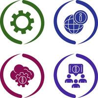 cogwheel and world Icon vector