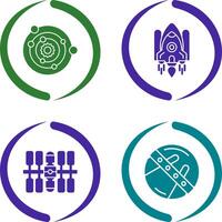 solar systems and space shuttle Icon vector