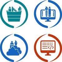 graphic tools and creative design Icon vector