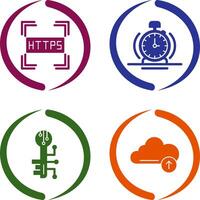 Https and Alarm Icon vector