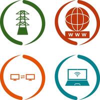 tower and world wide web Icon vector