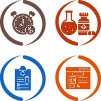 Clock and test tube Icon vector