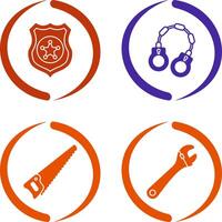 Police shield and Handcuff Icon vector