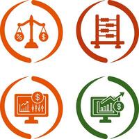 Scale and Abacus Icon vector