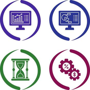 grafico y tarta gráfico icono vector