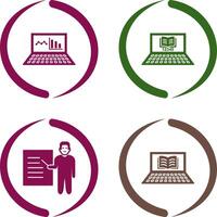 Online Stats and Online Study Icon vector