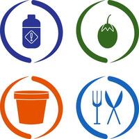 Vegetable plant and Pesticide Icon vector